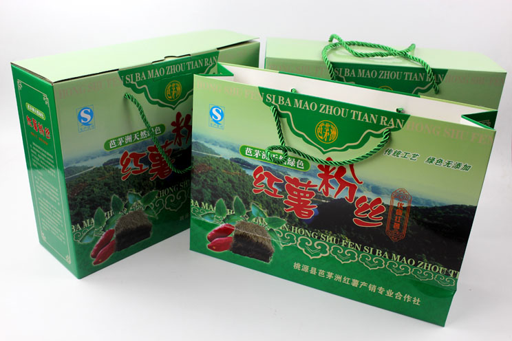 定制禮品包裝盒，長沙包裝廠力助桃源縣芭茅洲“紅薯粉絲”檔次倍增
